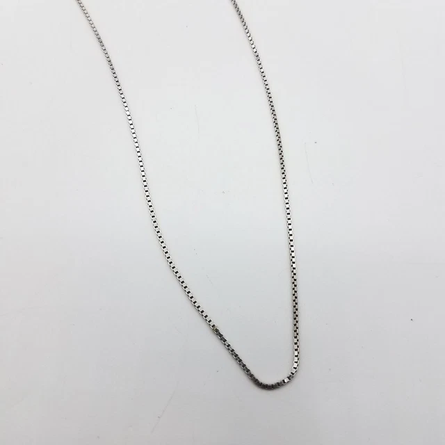 18K White Gold Box Chain Necklace 15" 18K White Gold Box Chain Necklace 15"