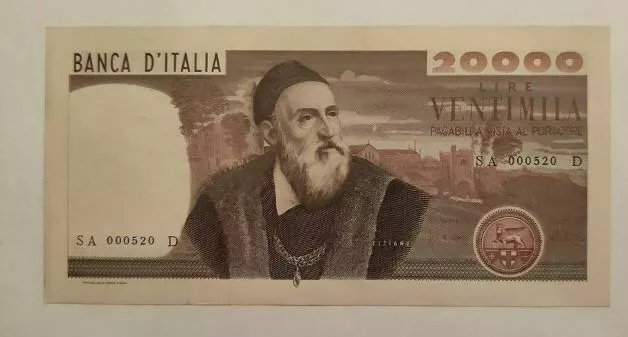 20000 Lire Tiziano Repubblica Italiana Decr.21 Febbraio 1975 FDS-