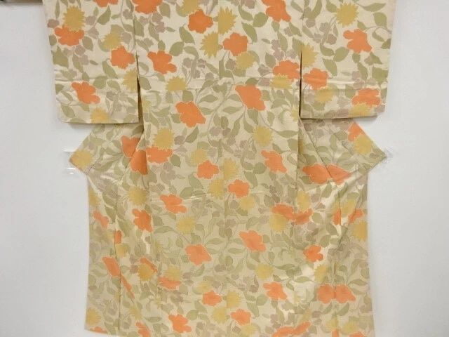 40318# Japanese Kimono / Antique Kimono / Floral Plants