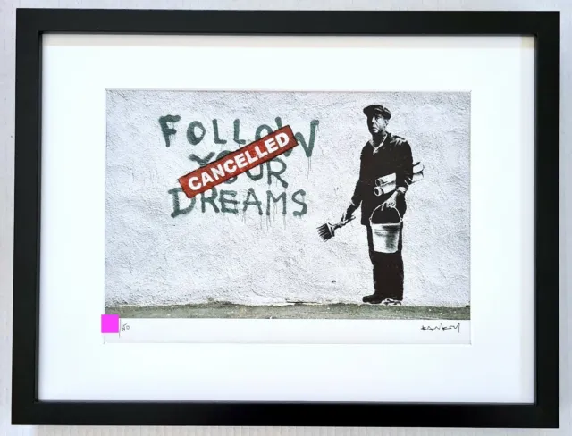 Banksy Original M Arts Edition Lithographie Signée Numérotée /150 + CADRE INCLUS