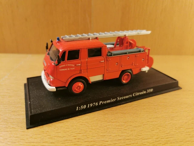 Camion De Pompiers Citroën 350 'Premiers Secours' 1976 - Échelle 1/50 Del Prado - Modèle D'occasion En Bel état