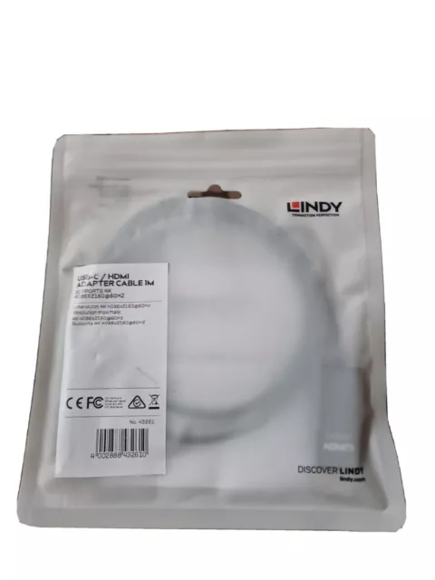 Lindy 1m USB Typ C auf HDMI 4K60HZ Adapterkabel Nr. 43261 3