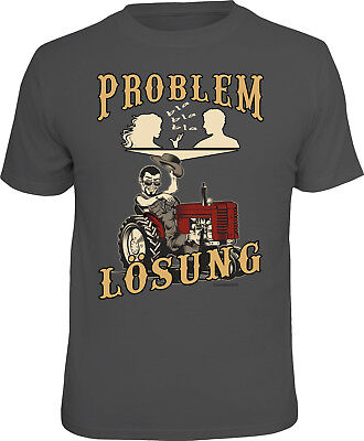 Uomo T-Shirt - Problema Soluzione Trattore - Divertenti Regalo per Uomini