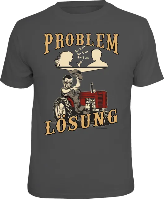Uomo T-Shirt - Problema Soluzione Trattore - Divertenti Regalo per Uomini
