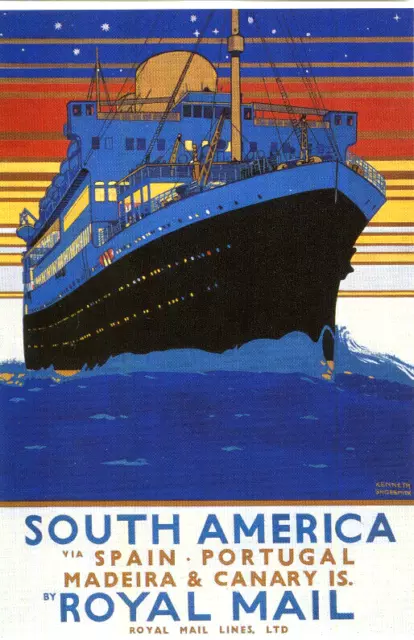 modern postcard Royal Mail Lines advertisement South America Spain Portugal