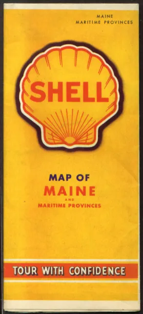 Shell Gasoline Road Map Maine 1940