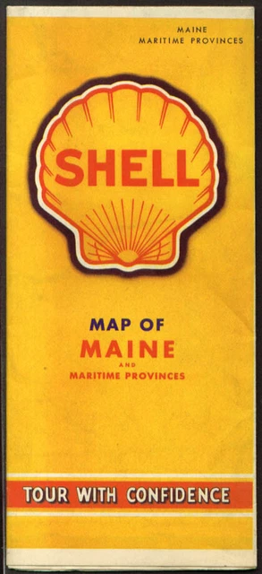 Shell Gasoline Road Map Maine 1940