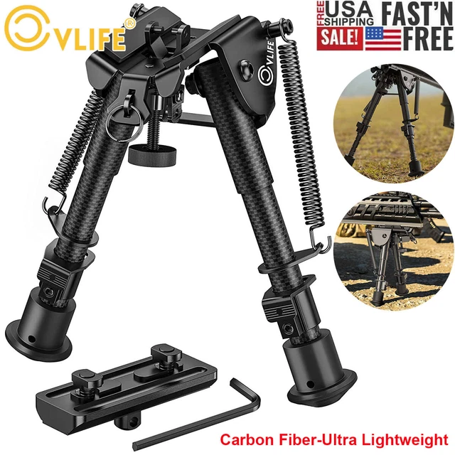 CVLIFE 6-9" Tactical Rifle Bipod Adjustablb For Hunting Shooting +M-Rail Adapter