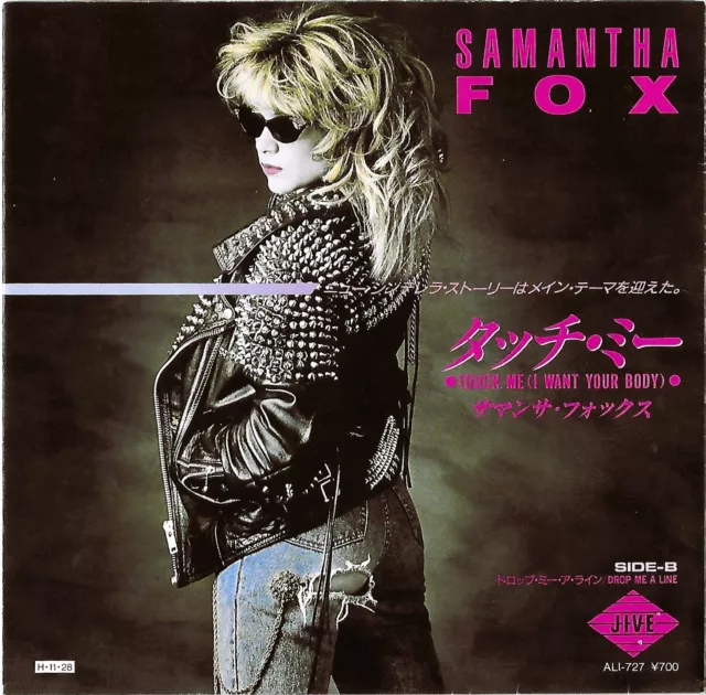 SAMANTHA FOX Touch Me (I Want Your Body) JAPAN 7" Jive ALI-727 NMINT 1986