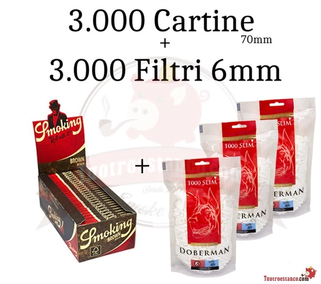 3.000 Cartine OCB Orange Arancione 70 Mm + 3.000 FILTRI Doberman 6 X 15mm - Foto 8