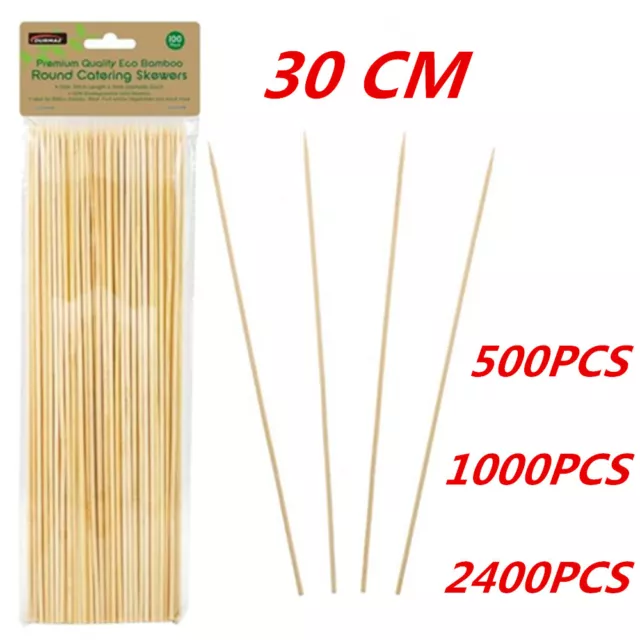 30CM Bamboo Skewers Wooden Skewer BBQ Kebab Meat Bulk Cheap Stick Party Catering