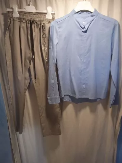 Set Camicia Lino E Pantaloni Sabbia Bambino-Ragazzo