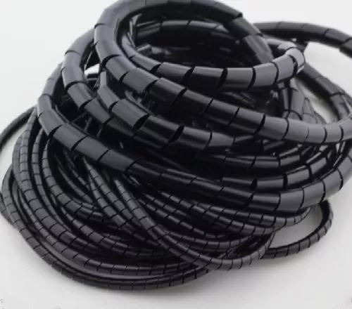 6mm 52.5FT (16M) Spiral Cable Wire Wrap Tube Computer Manage Cord Black M1227 QL