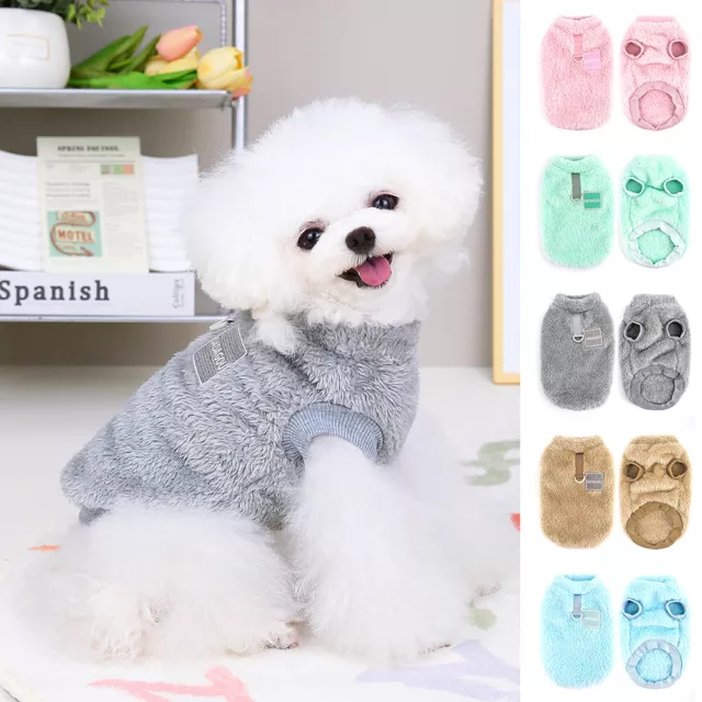 Small Pet Dog Jumper Warm Fleece Sweater Cat Coat Vest Puppy Winter Clothes XS-L
