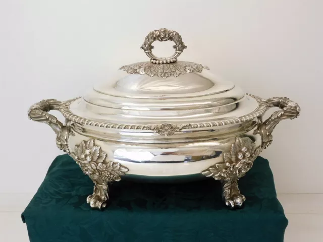 Superba grande pesante zuppa in argento georgiano tureen, Londra 1819 Robert Hennell 3630g