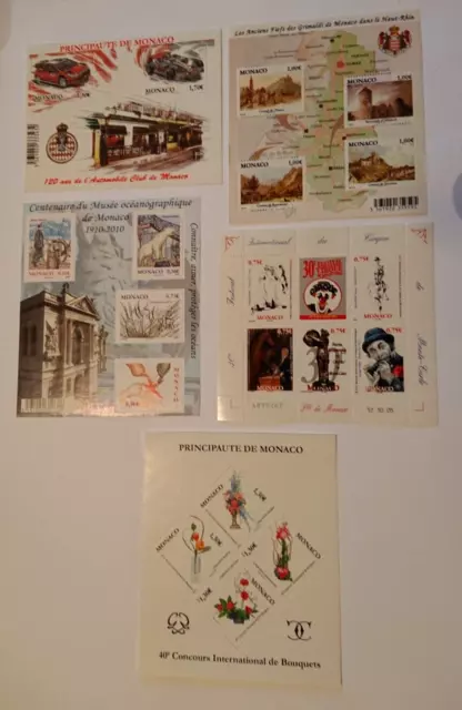 Monaco -  6 lots de timbres neufs