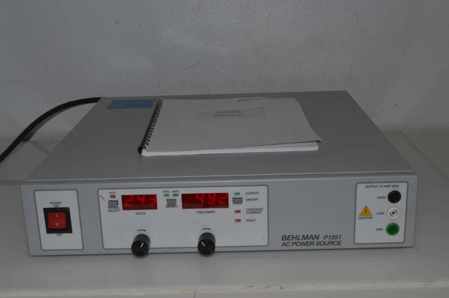 RF BEHLMAN P1351 AC POWER SOURCE w/ MANUAL (GAF45)
