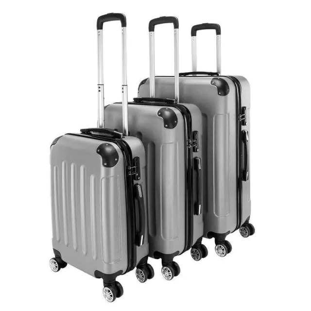 Suitcase Set 3 Piece Luggage Set 20 24 28" Hardside Luggage w/ TSA Lock Spinner