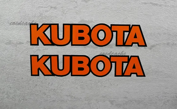 2x Kubota Orange/Black decals stickers tractor backhoe Skid Steer UTV Pick Size