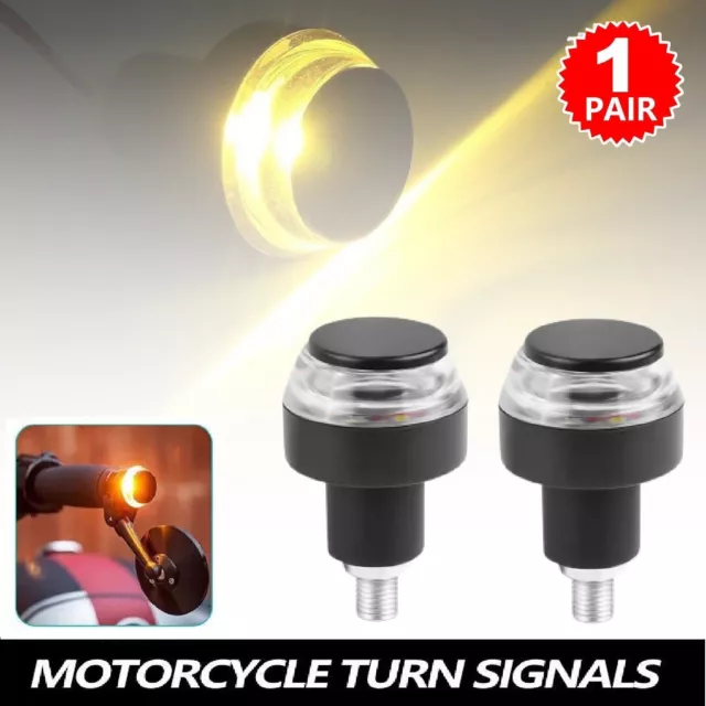 2X Motorcycle Turn Signal Tail Light Indicators LED Motorbike Amber Blink Lamp