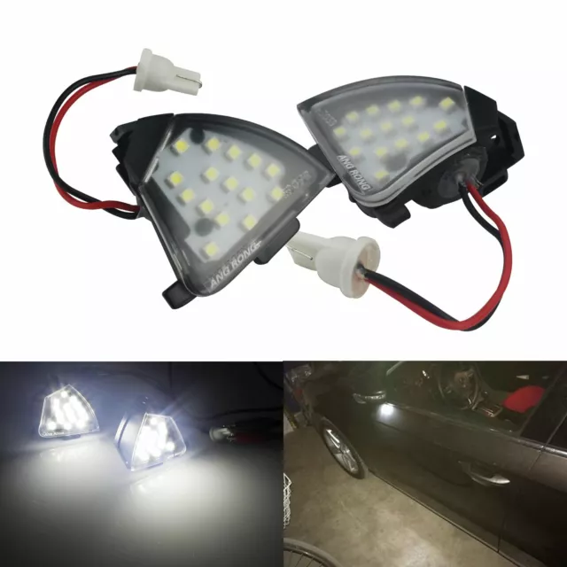 2x Ampoules Eclairage LED Blanc 6000K Sous Retroviseurs VW Golf 5 Plus Eos GTI