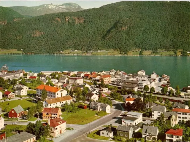 ANDALSNES, NORWAY CONTINENTAL CHROME POSTCARD Aerial View, Posted