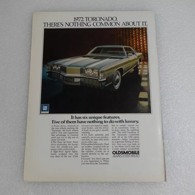 Vintage Print Ad Oldsmobile Toronado Sports Illustrated Mar 20, 1972