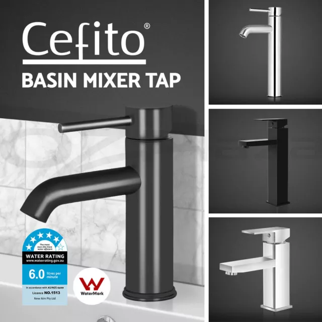 Cefito Bathroom Taps Mixer Tap Basin Laundry Faucet Swivel DIY