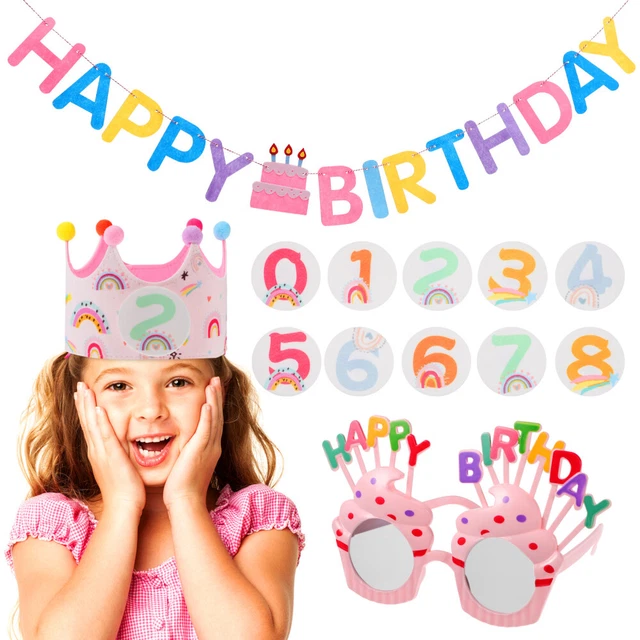 1 jeu décoratif ensemble de chapeau de fête d'anniversaire pour fête