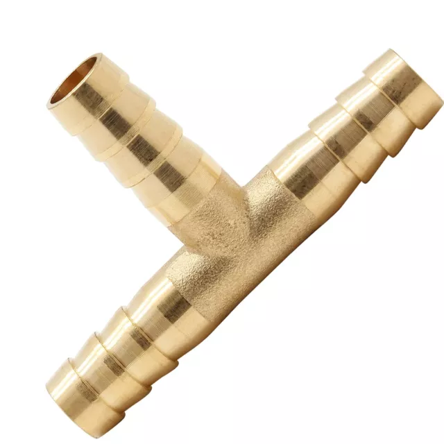 5PCS 3/8 INCH Brass Barbed Tee Fittings, 3 Way T Shape Barb Fittings ...