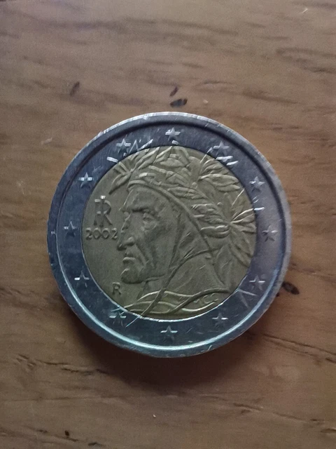 pièce de 2 euros rare 2002 Dante Alighieri
