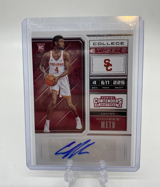 2018 Panini Contenders Draft Picks College Ticket Auto #80 Chimezie Metu Trojans