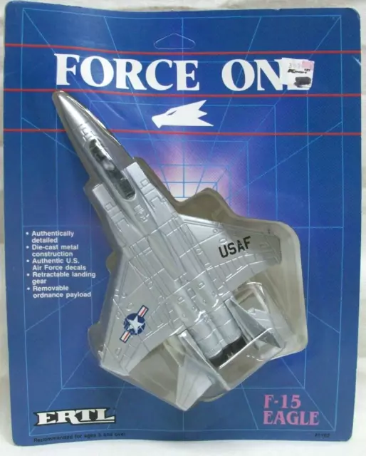 NIB 1986 ERTL "F-15 Eagle" Die Cast Jet Plane (Force One, #1162) 7-1/2" Long