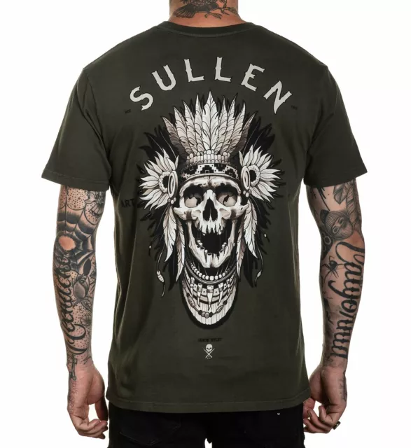 Sullen Holst Distintivo Nativi Americani Capo Indiano Teschio Tatuaggi T Shirt