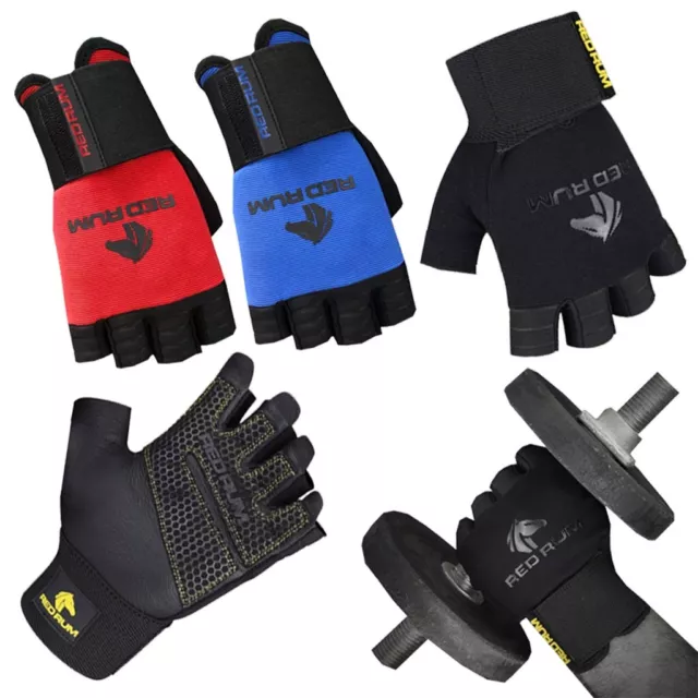 REDRUM Leather Weight lifting gloves Fitness Gym Bodybuilding Training workout