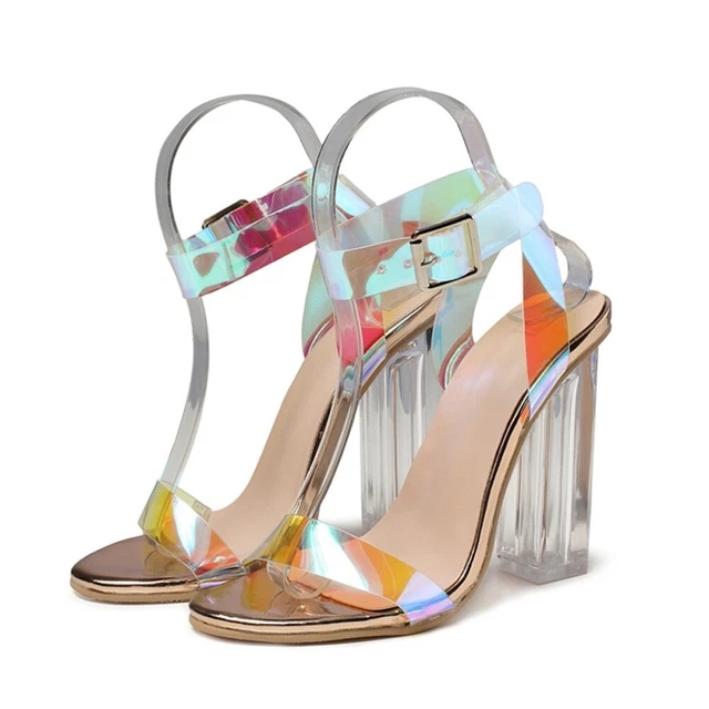 1 paio di sandali colorati tacco alto donna sandali moda scarpe estive calzature