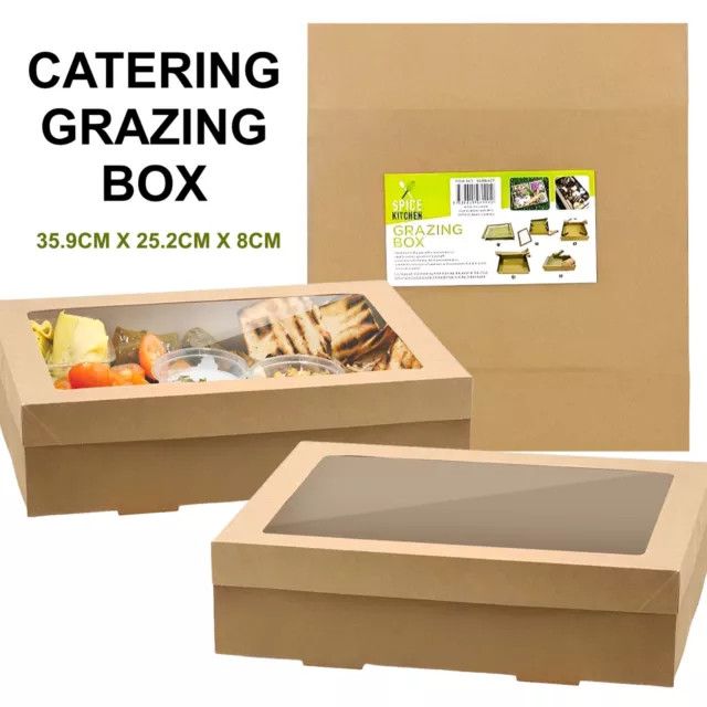 2/6/24pc Catering Grazing Boxes Tray w/Windows Takeaway Picnic Paper Cake Boxes