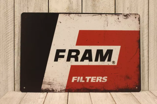 Fram Oil Filters Tin Metal Sign Vintage Style Auto Car Mechanic Gas Station XZ