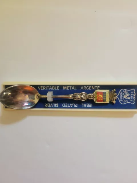 Vintage RS Silver Plated Collector Souvenir Spoon: Paris France Sailing Ship