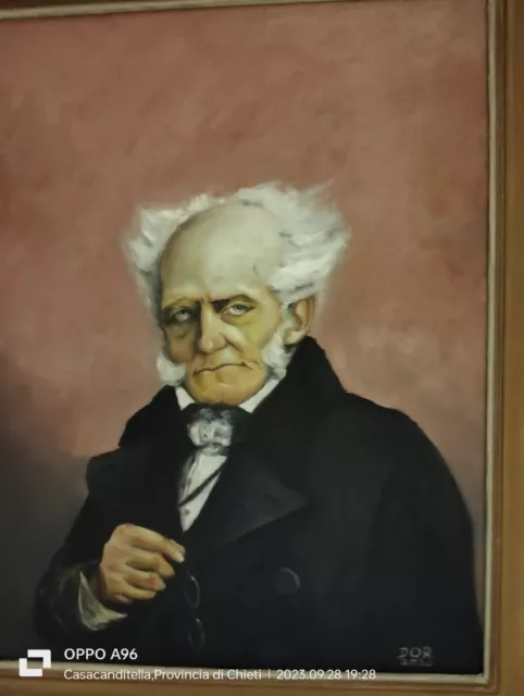 dipinto olio su tavola Schopenhauer