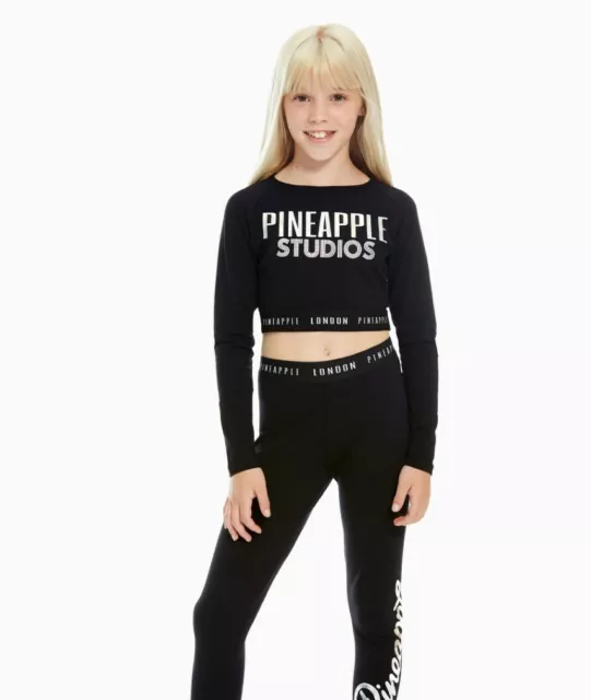 PINEAPPLE Dancewear Girls Dance Leggings with Pineapple Silver