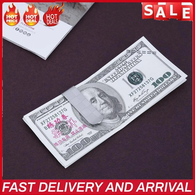 Stainless Steel Credit Card Holder Mini Plaid Book Clip Durable for Men Business