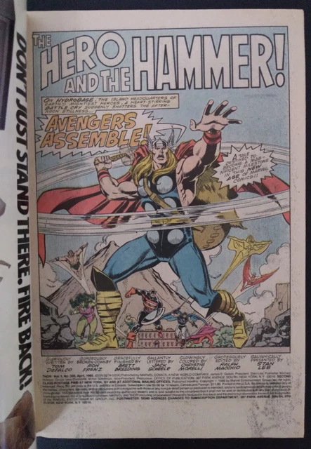 Mighty Thor Vol. 1 #390 1st time Cap lifts Thor's hammer Marvel Comics 1988 2