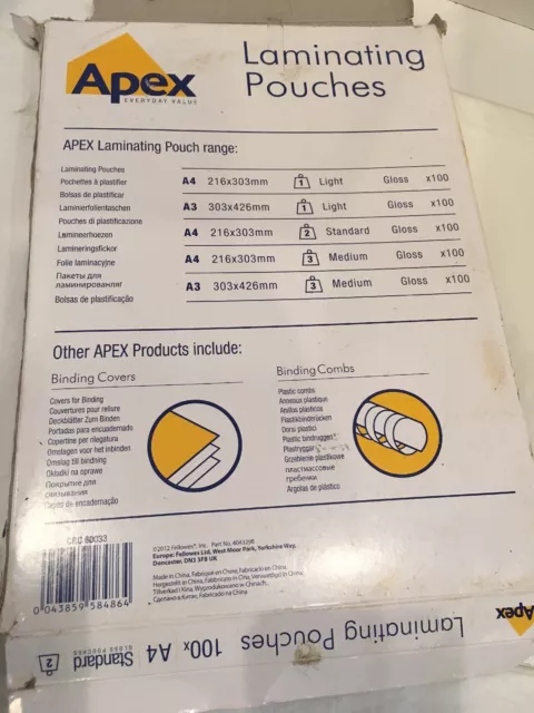 Apex Standard Laminating Pouches, Letter Size for 3 Mil Setting, 100 Pack 3