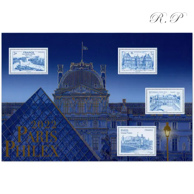 Feuillet Yt F5595 Timbres France "Paris Philex 2022, Monuments De Paris", Neuf**