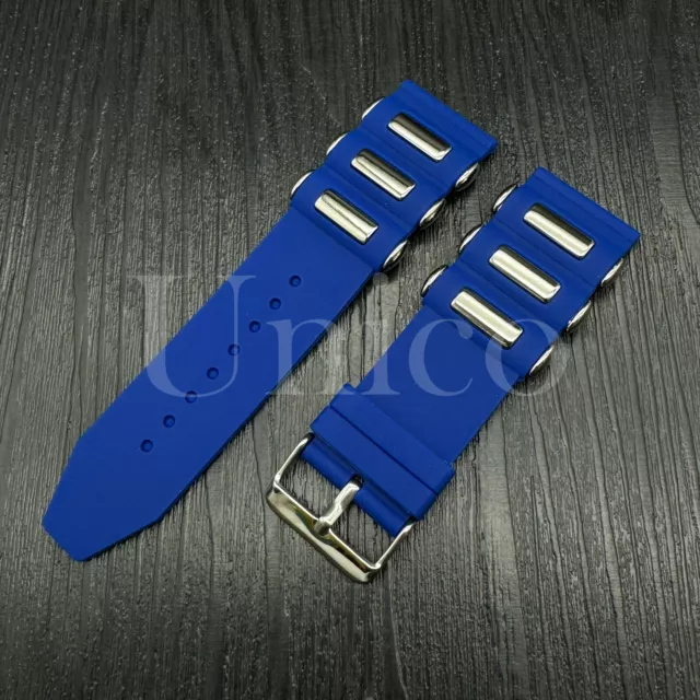 Blue Rubber Bullets Watch Band Strap Fits for Invicta Pro Diver 6981 6983 6984