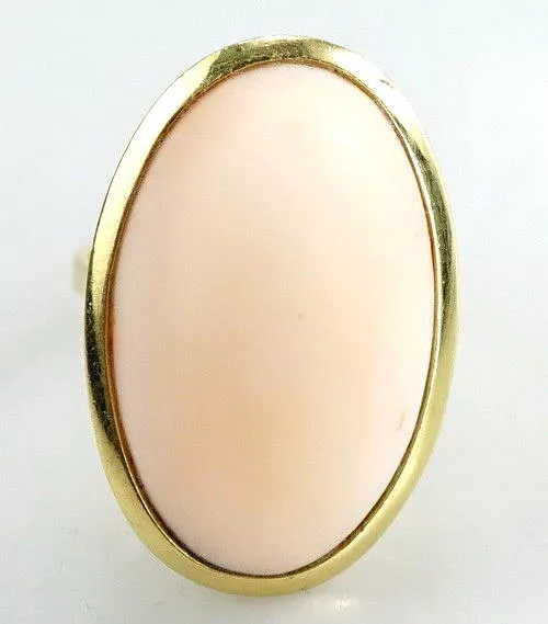 Pompöser 750er Gold Ring Koralle 18 Karat Gelbgold 11,20 Gramm - Gr. 55