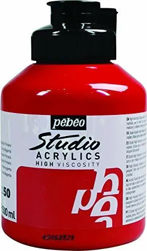 Pebeo - Barattolo di vernice acrilica Studio da 500 ml, colore: rosso (Y4P)