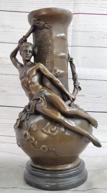 Hautfarben Mann Von Moreau Bronze Vase Skulptur Figur Kunst Deko Marmor Statue