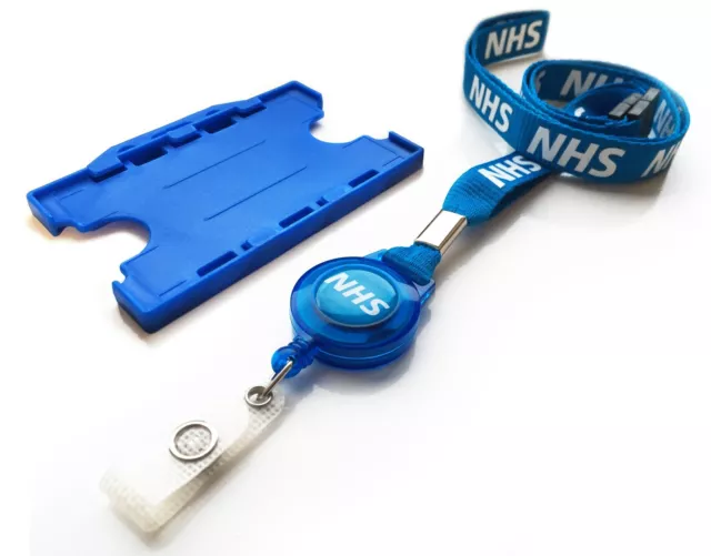 NHS Lanyard with Badge Reel supplied with matching ID Card Holder